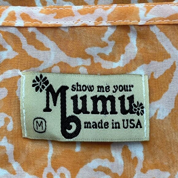 Show Me Your Mumu Long-Sleeve Orange Swirl Bohemian Hippie Summer Layer Airy - Picture 7 of 7